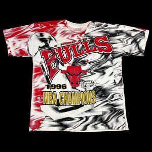 Vintage‎ 1996 Chicago Bulls Championship NBA All Over Print Shirt Adult XL